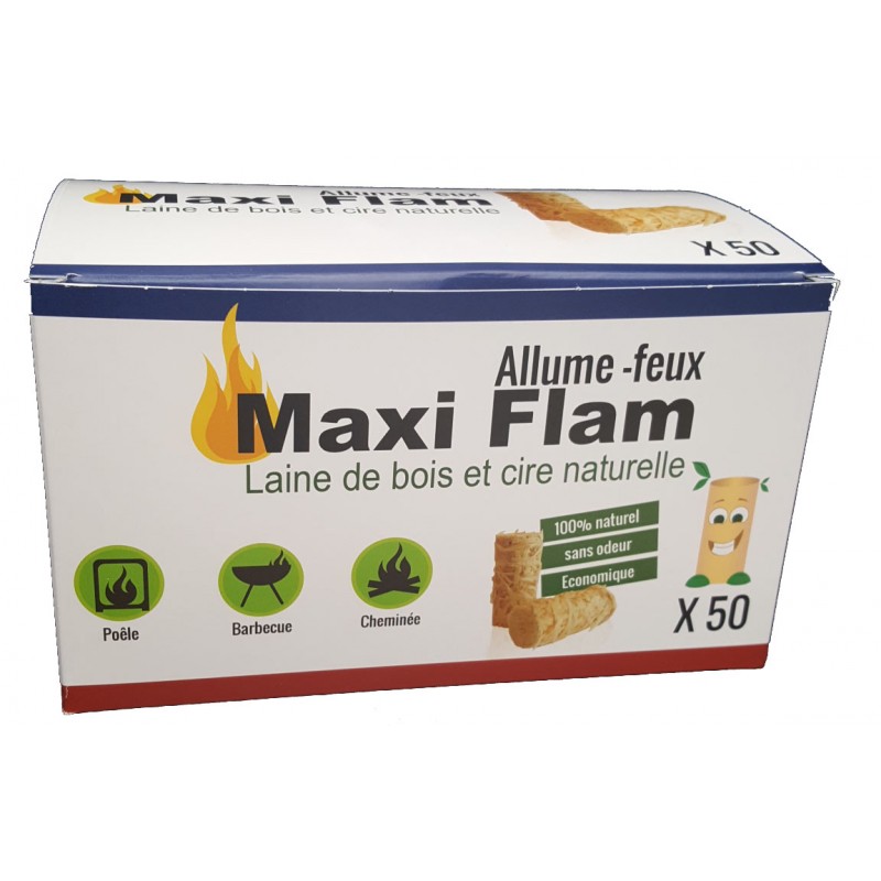 Allume-feu laine de bois naturel pour barbecue, cheminée et poêle